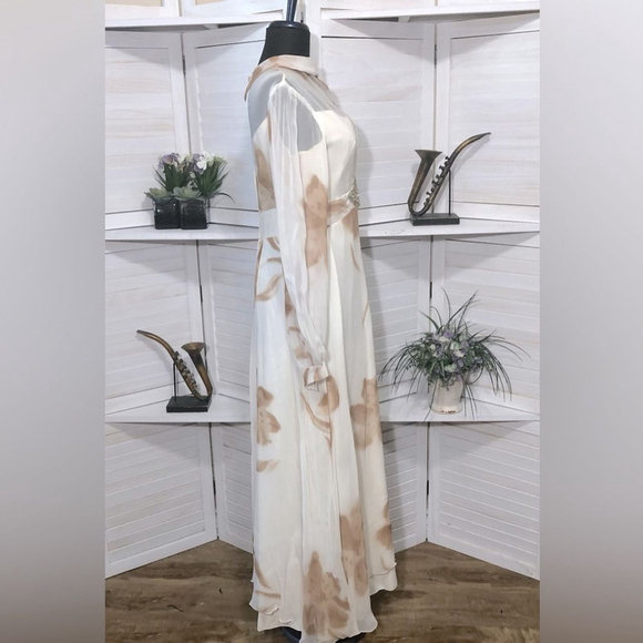 Vintage 70s Victorian Lace Maxi Dress Union Made S M - Picture 7 of 10